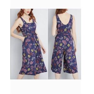 ModCloth 2x veggie print jumpsuit with button details